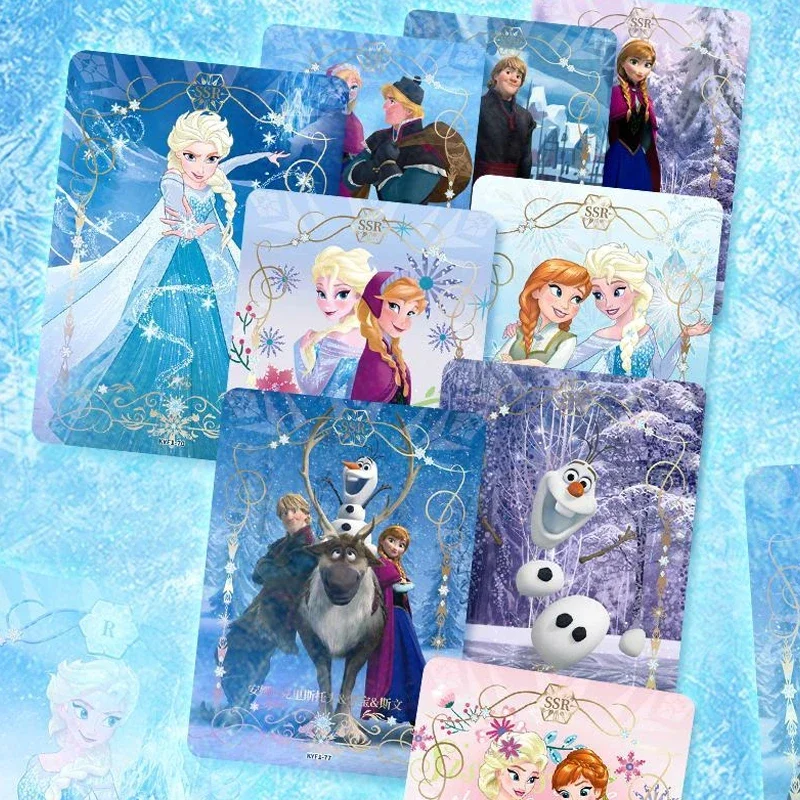 KAYOU Original Disney Frozen Collection Cards Movie Anime Peripherals SSR Elsa Olaf Anna Flash Cards Girls Toys Children\'s Gifts