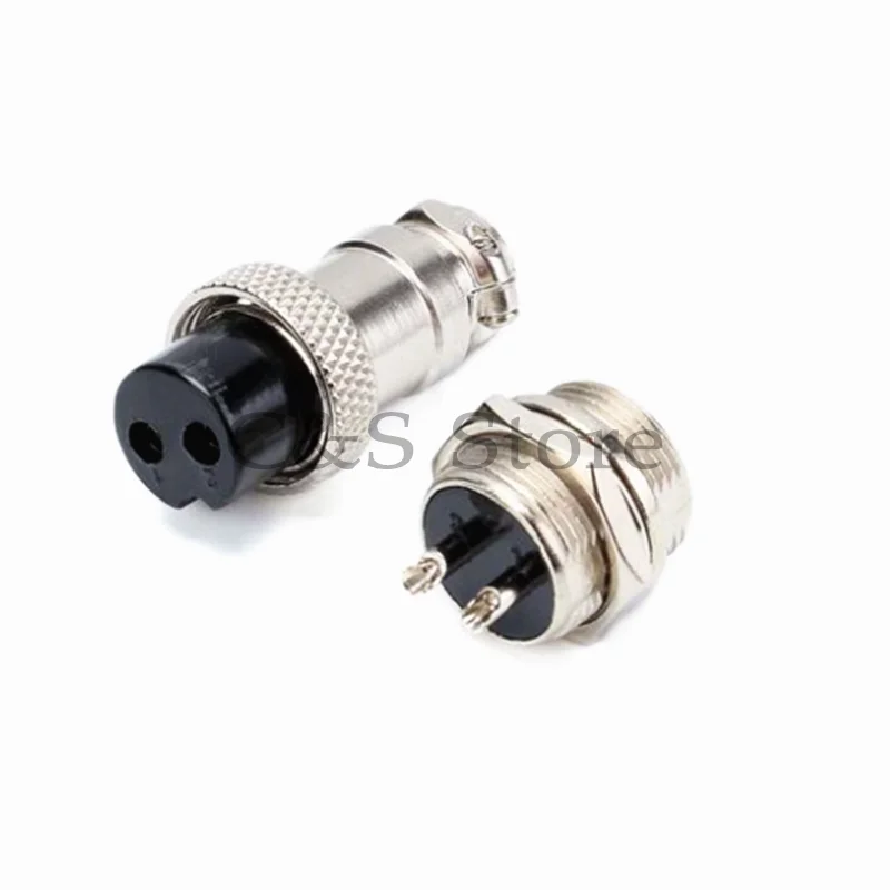 5 Sets GX16-2P GX16 Male & Female 16mm Circular Aviation Socket Plug Wire Panel Connector