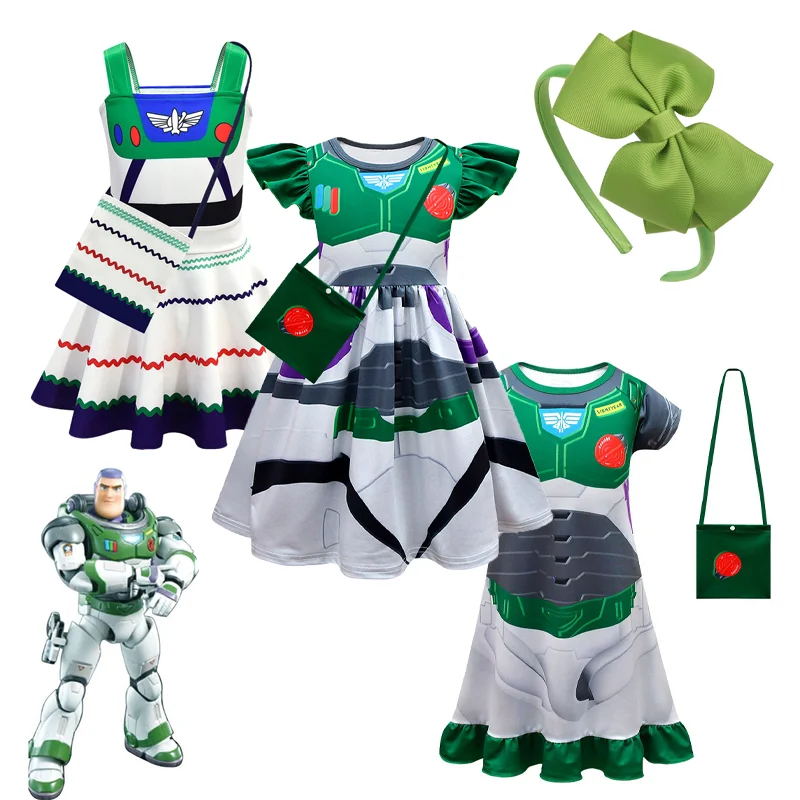 Baby Girl's Buzz Lightyear Tutu Green Dress with Headwear Baby Girl Birthday Party Costume Baby Girl Dress Up