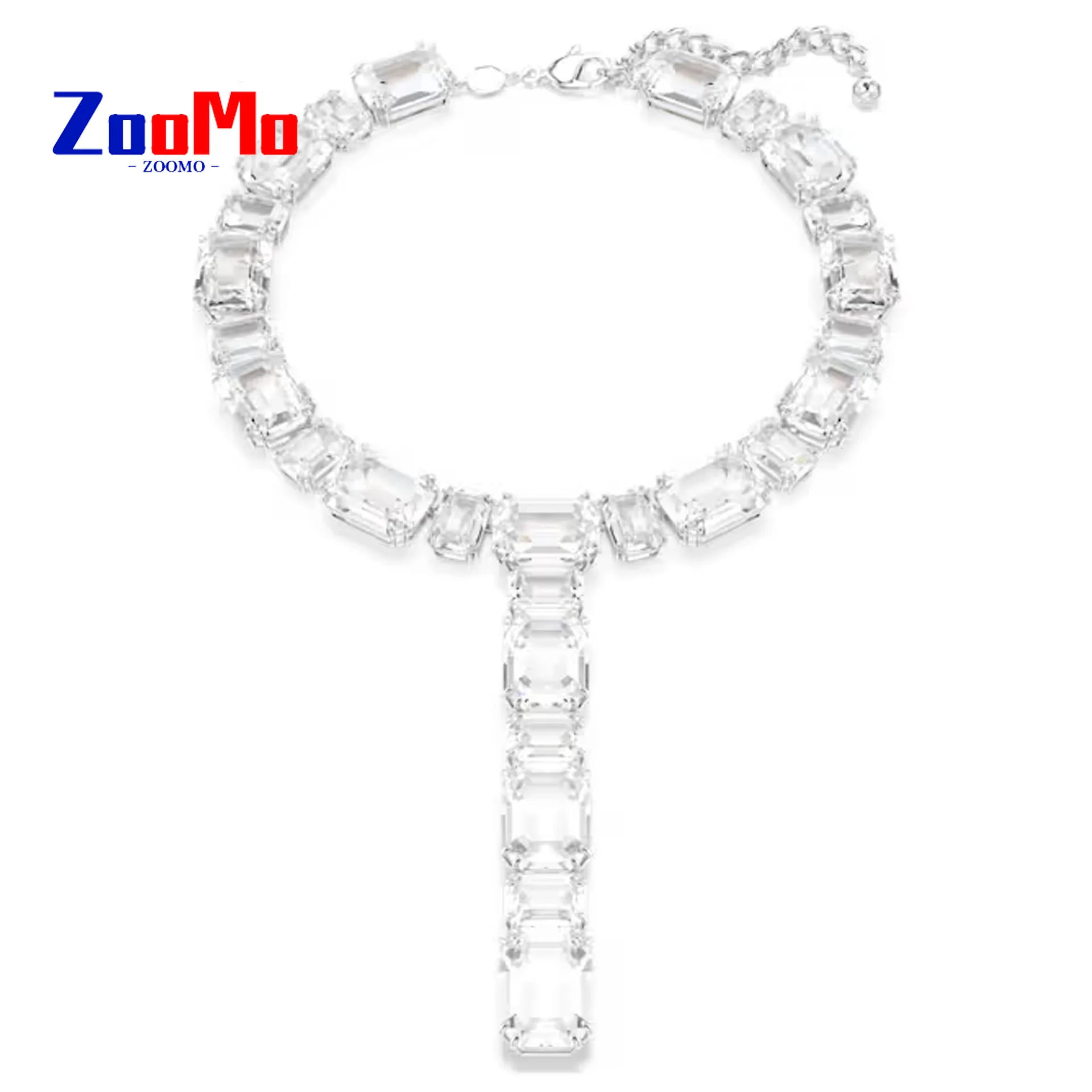 

Оригинальный 2026, новое ожерелье с белыми кристаллами и каплями воды для женщин, подвески-браслет, легкие роскошные серьги, кольцо, комплект изящных ювелирных изделий