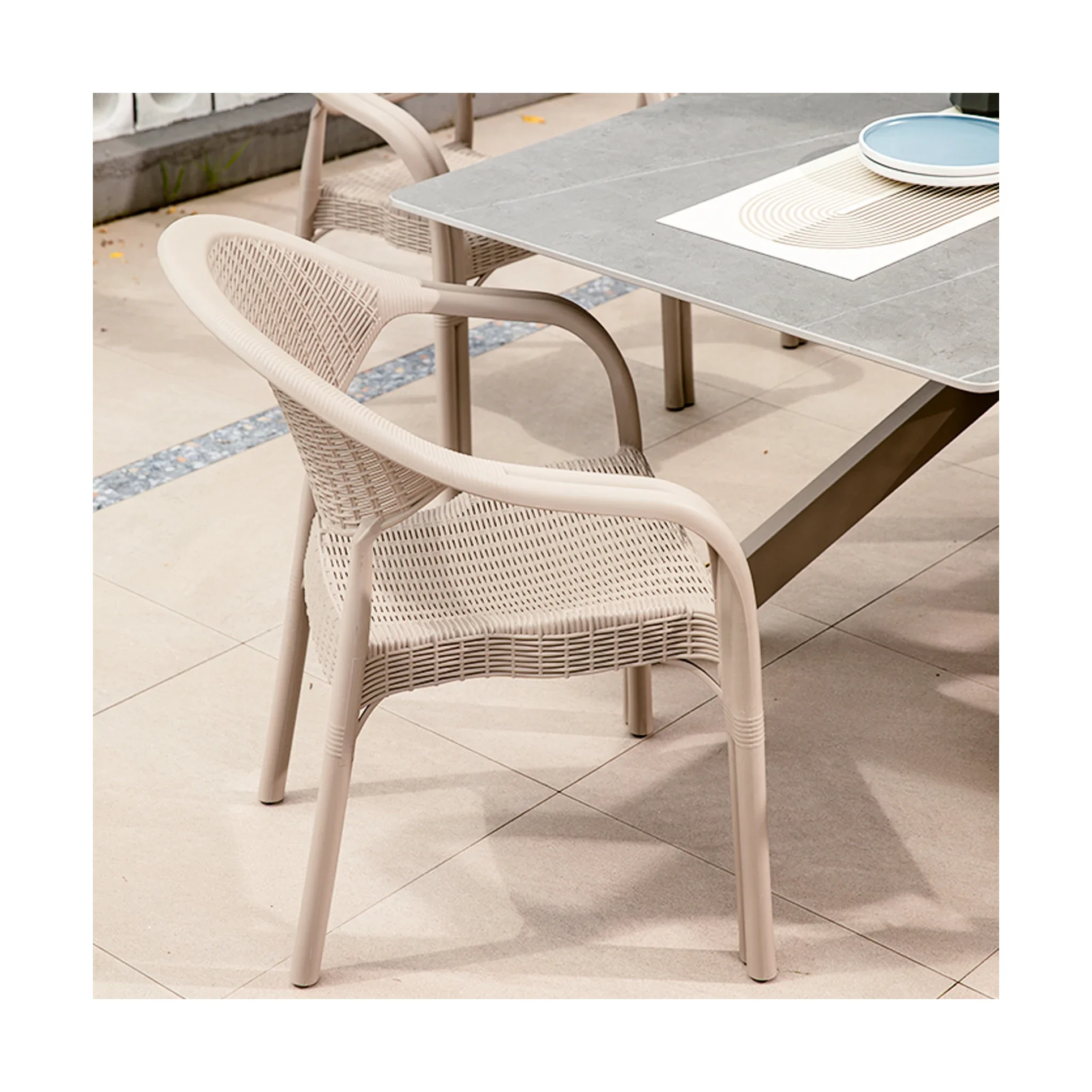 Plastic dining table and chair for sale outdoor furniture restaurant kitchen cafe plastic chair