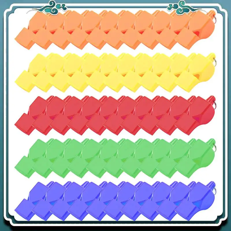 A65G-50 Pcs Non-Nuclear Professional Referee Whistle Fox Whistle Plastic Life-Saving Whistle Special For Game