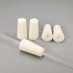 10pcs Lab Silicone Stopper Test Tube Hollow Plug Intake Hose Silica Gel Caps for Experiment