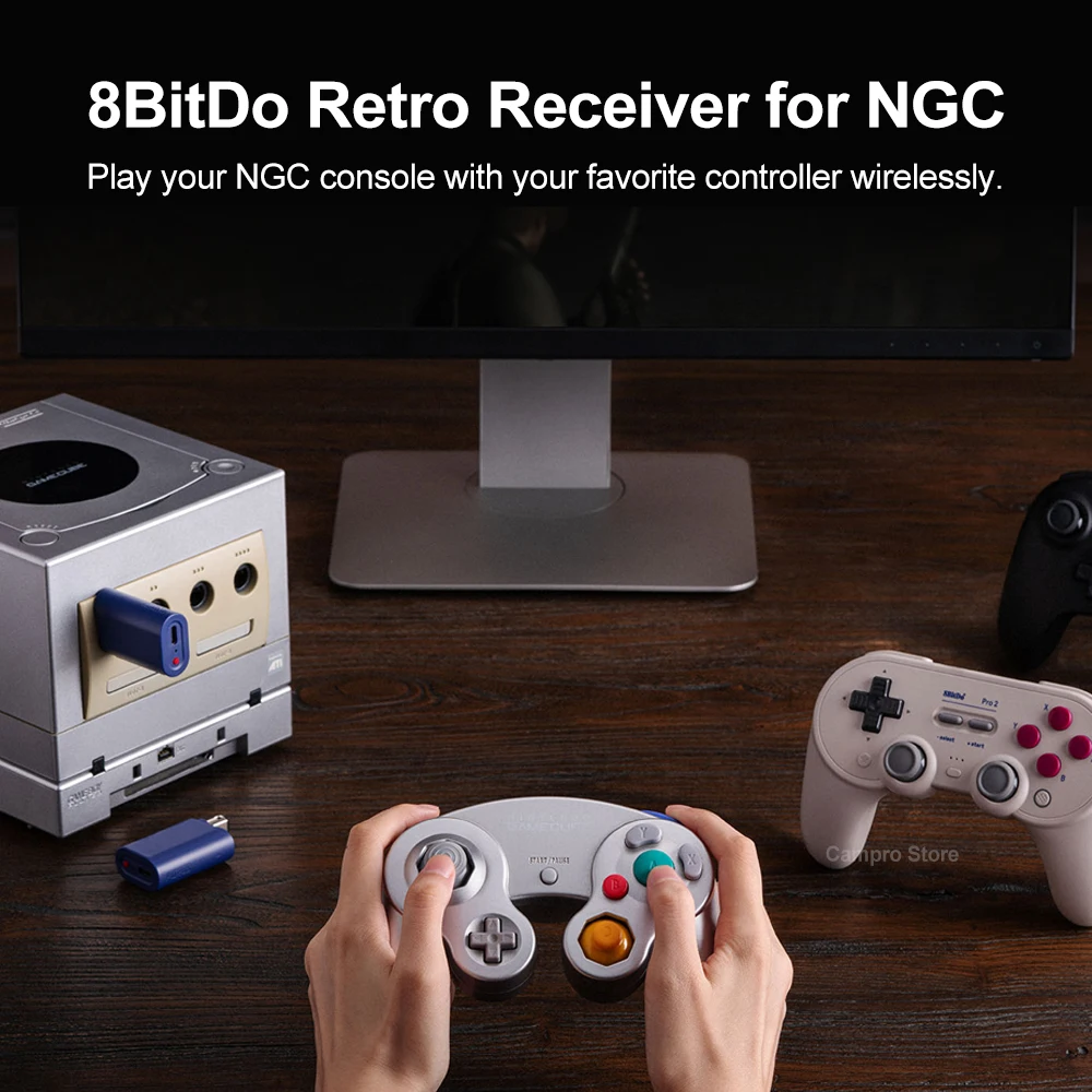 8Bitdo Bluetooth NGC Retro Receiver for NGC, Wii ,PC Windows 10 11 ,Support Xbox PS4 PS5 Switch Pro and most 8Btido Controllers