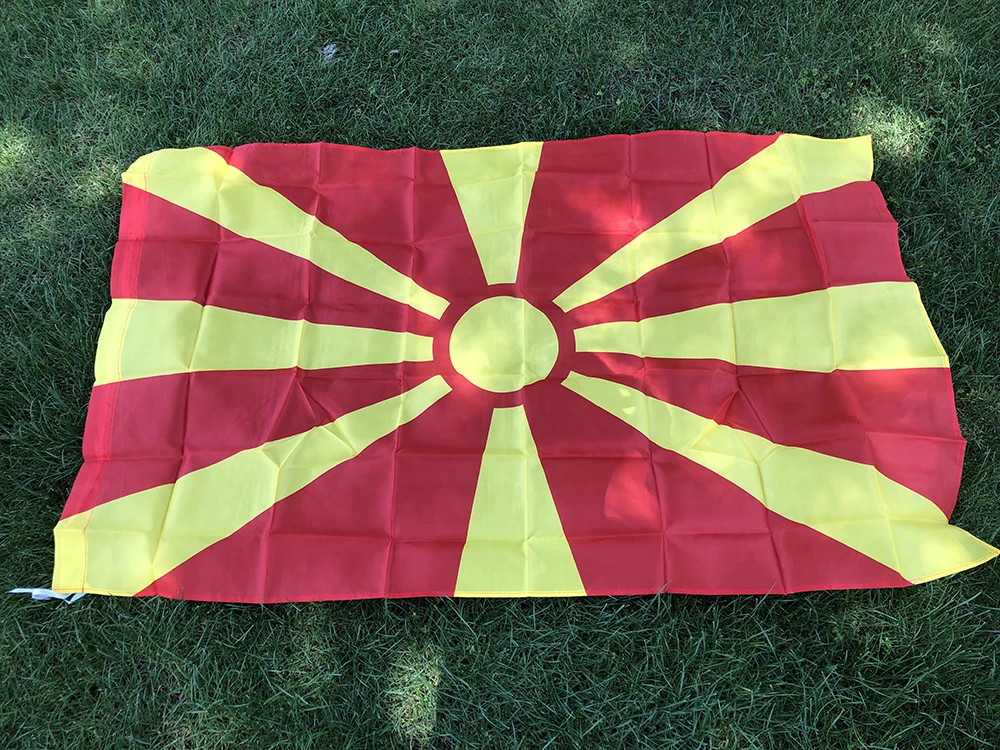 Macedonia Flag 150x90cm hanging double side printed polyester Macedonia National flag banner for decor