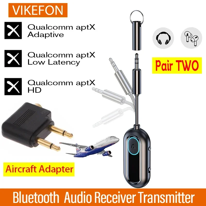 Bluetooth Audio Receiver Transmitter Aptx LL Low Latency HD 3.5mm AUX Jack Airplane Wireless Adapter for TV PC Car kit Headphone