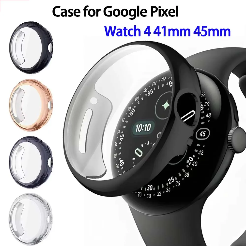 Hülle für Google Pixel Watch 4 41 mm 45 mm, vollständige Abdeckung, weiche TPU-Schutzhülle für Google Watch4-Zubehör