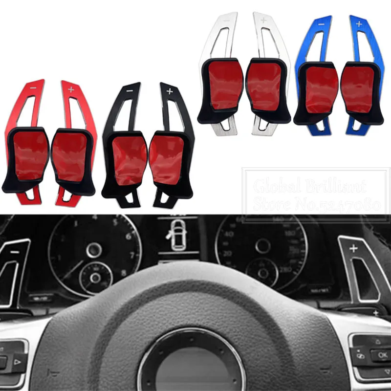 2Pcs Steering Wheel Shift Paddle Extension Shifter For VW Beetle Scirocco Touareg Eos Sharan Tiguan R36 Golf 5 6 GTI Polo Jetta