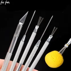 For Fun 7 Pin Feather Wire Texture Ceramics Tools Polymer Clay Sculpting Modeling Tool DIY Pottery Brush Pottery Tools