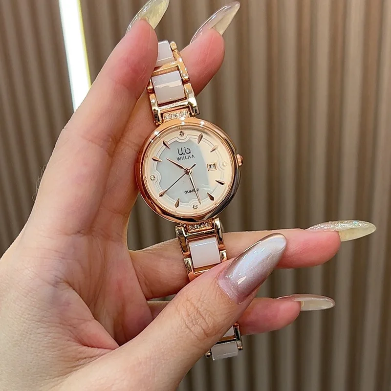 

Fashion luxury ins rose gold Women's watches with date ceramic watch waterproof relojes de pulsera de cuarzo kadın saat