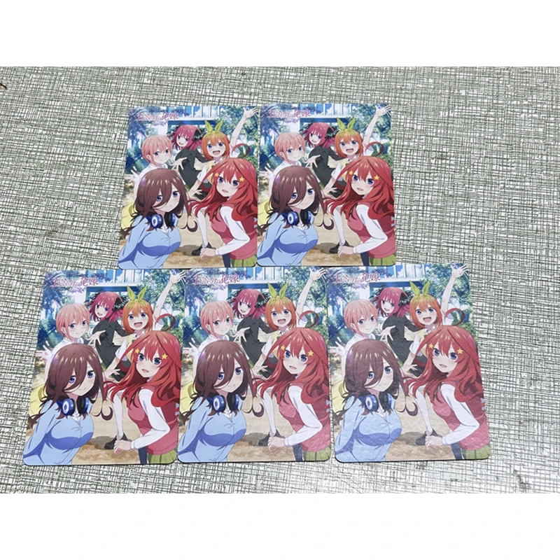 Anime The Quintessential Quintuplets DIY ACG Refraction Foil Nakano Nino Ichika Toys for boys Collectible Cards Birthday Gift