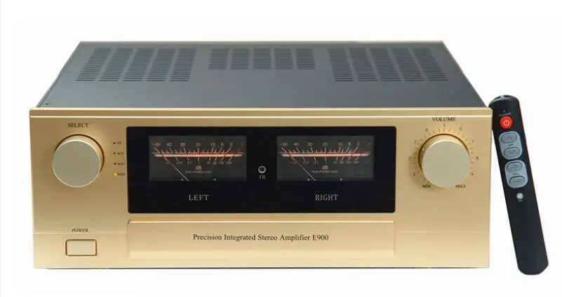 

E900 dual channel high power FET hifi VU meter shown amplifier with remote control 300W+300W 2-8ohm