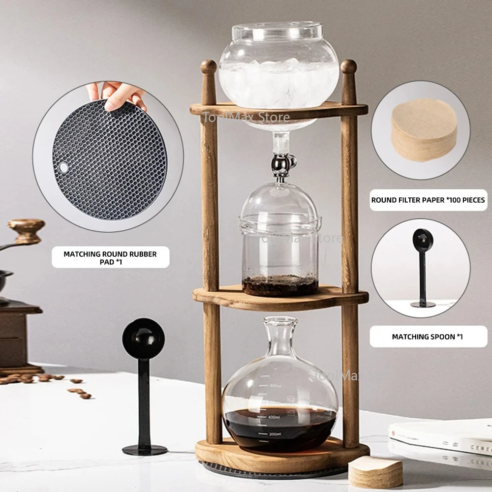 المنزل الجليد بالتنقيط الزجاج القهوة وعاء المشروب مجموعة الجليد القهوة بالتنقيط وعاء الرف مجموعة صانع القهوة المشروب البارد #4