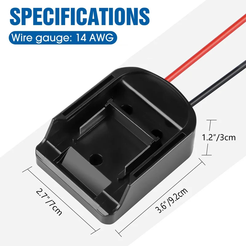 Adattatore batteria per Makita 14.4-18V Li-Ion connettore di alimentazione della batteria adattatore supporto Dock con 14 fili Awg e interruttore I/O strumento fai da te