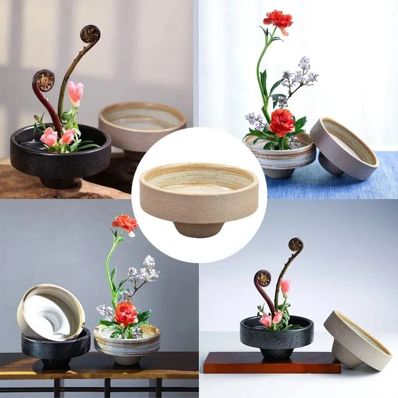 

Japanese Style Ikebana Holder Ceramic Ikebana Flower Arrangement Vase Tea Ceremony Tea Table Zen Flower Arrangement Tool