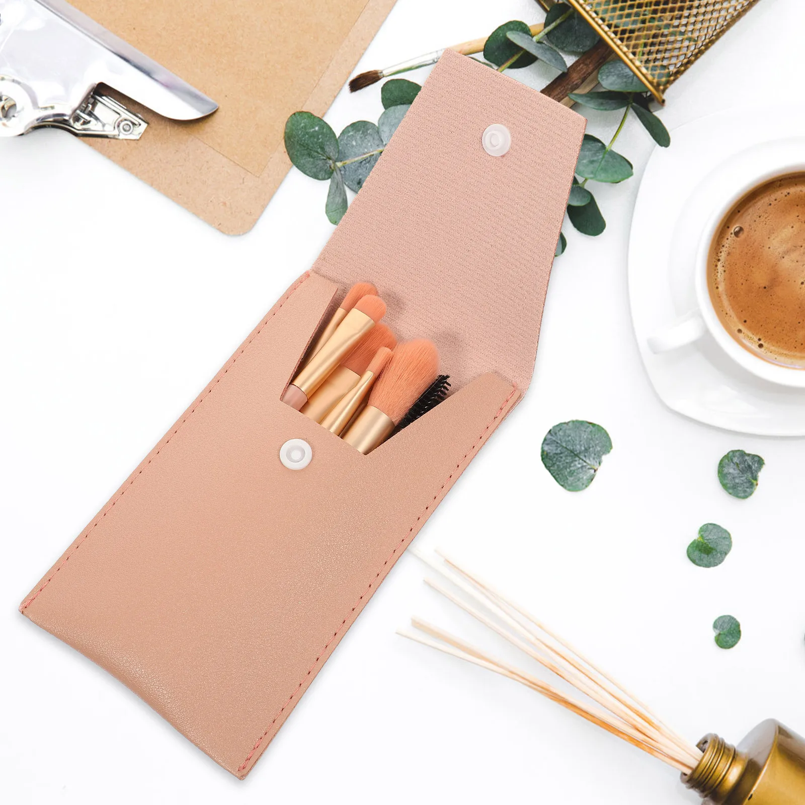 1 Juego de Mini brochas de maquillaje, Cosméticos profesionales, colorete portátil en polvo, polvo suelto, sombra de ojos, aplicador de labios, herramientas de belleza facial