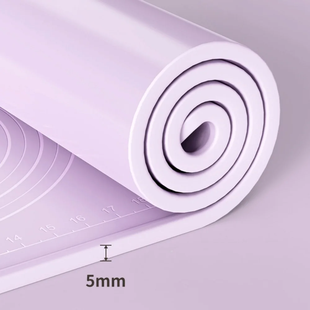 Silicone Baking Mat Extra Thick Dough Rolling Mat with Measurements and Edge Heightening Pizza Bread Cookies Pastry Mat Silicone