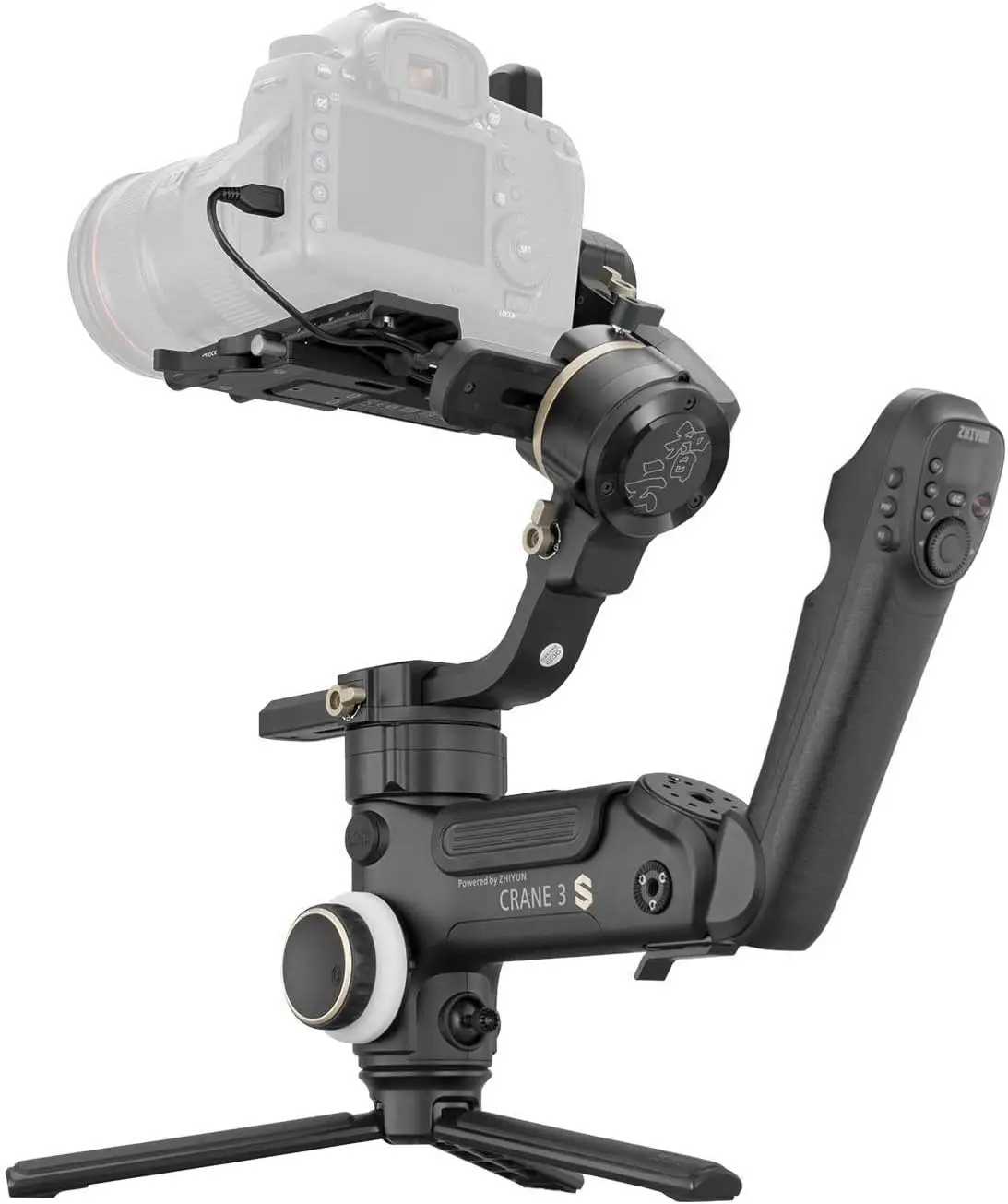 Zhiyun Crane 3S 3-Axis Handheld Gimbal Stabilizer For Dslr & Camcorders, 6.5Kg Payload, Manfrotto Quick Release, Visualizer