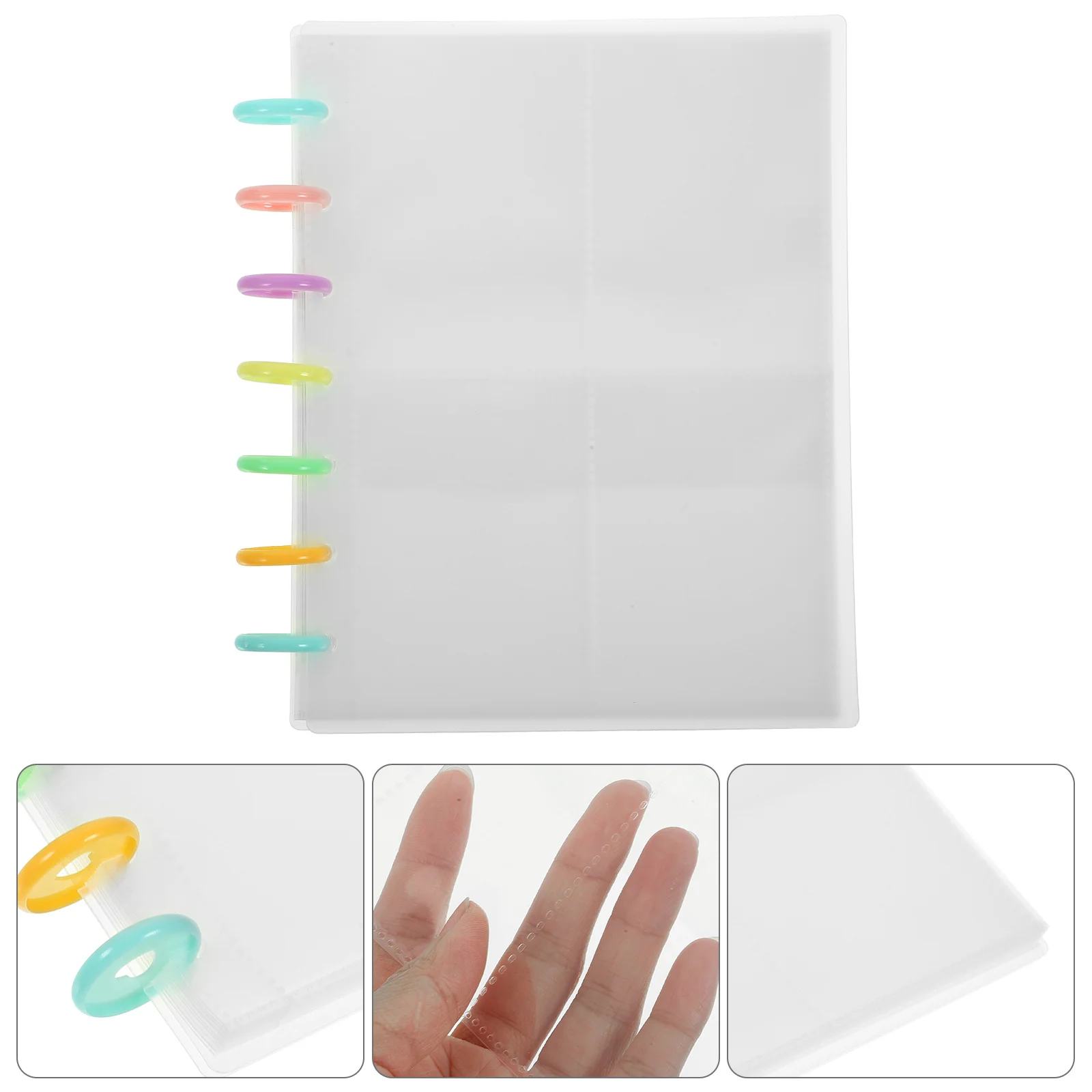 

Small Color Transparent Mini Photo Album 20 Pages Refillable Loose Leaf Train Ticket Holder Picture Storage Book Scrapbook