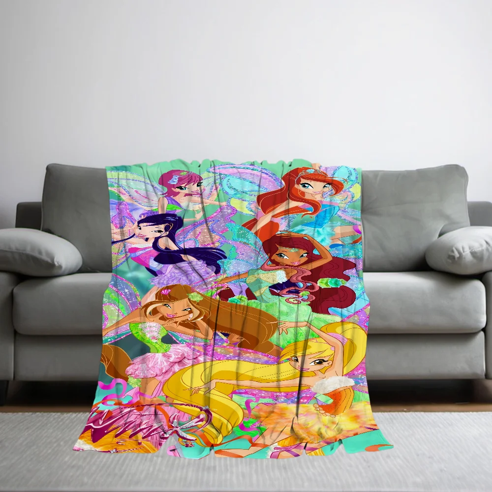 Blanket comfort warm W-Winx soft plush blanket suitable for sofa living Cartoon room office bedroom C-Club travel and gift