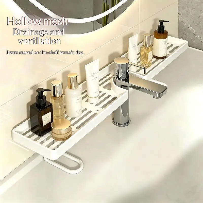 Universal No Punch Iron Art Bathroom Kitchen Drainage Storage Rack Faucet Storage Shelf