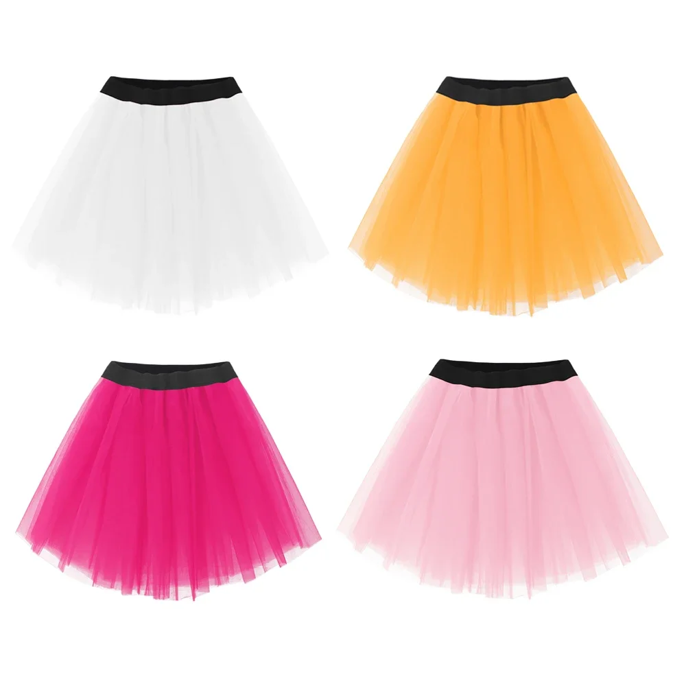 

Women Tutu Skirt Girls Elastic Waist Tulle Fluffy Dance Cosplay Party Ballet Perform Festival Man Marathon Funny Adult Miniskirt