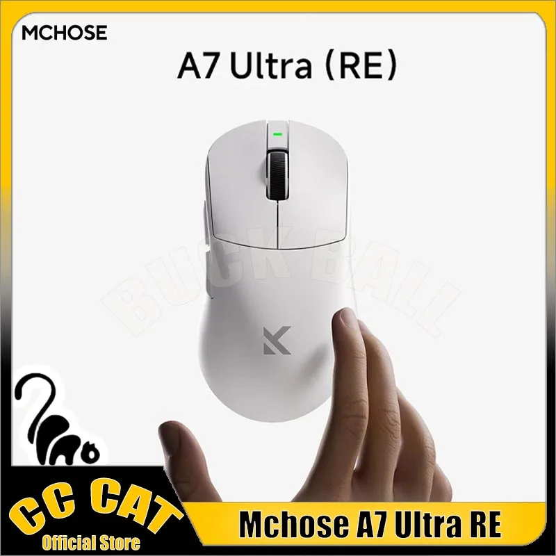 Mchose A7 ウルトラ RE ゲーミングマウス Paw3950 ワイヤレスマウストライモード 500mah 軽量人間工学に基づいた 42000 Dpi 8000hz PC アクセサリー用