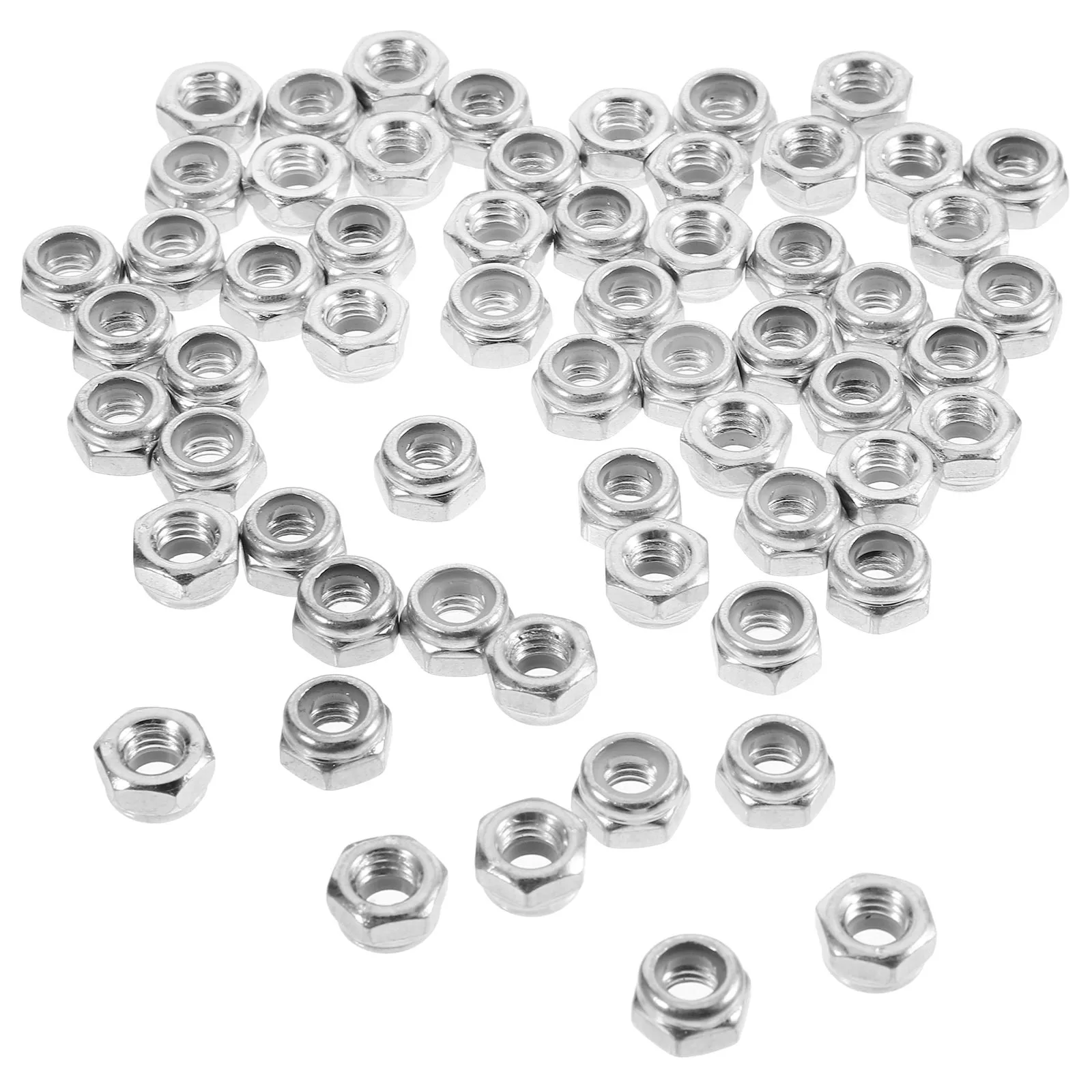 

100Pcs Hexagon Insert Lock Nut Stainless Steel Antivibration Nuts Efficient Fastening Accessories for Electrical Sports