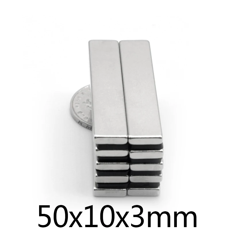 5-100 pces 50*10*3 powerful permanent magnet  50x10x3 block strong rare earth magnet N35 rectangular neodymium magnets 50x10x3mm