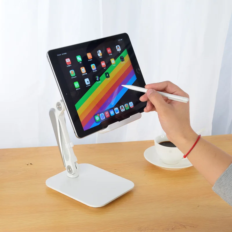 Dobrável tablet suporte três eixo design multi ângulo ajustável tablet suporte para desenho mesa de jogos de alumínio suporte do telefone