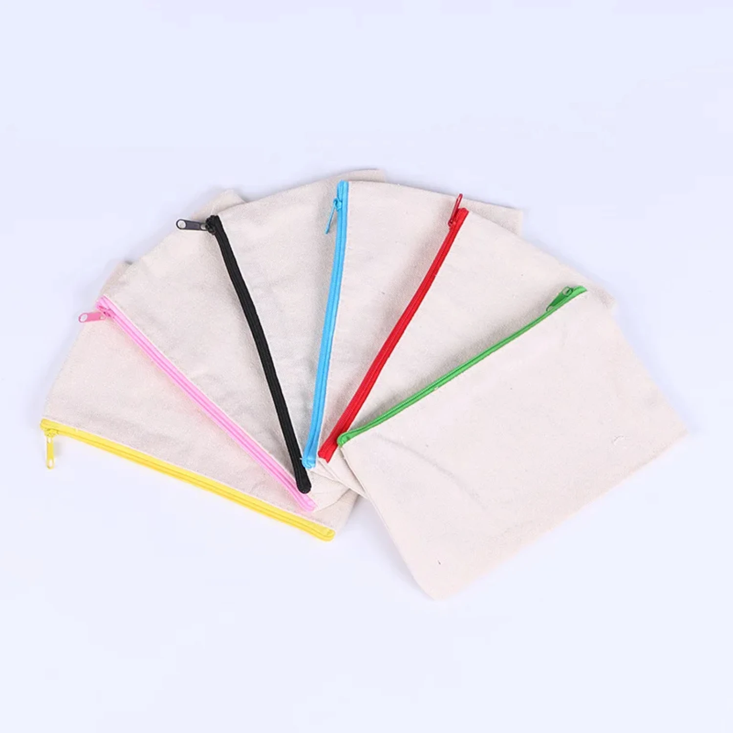 1Pcs Multipurpose Cotton Canvas  Fashion Women Makeup Zipper  Pencil Case DIY Design Travel   Bags