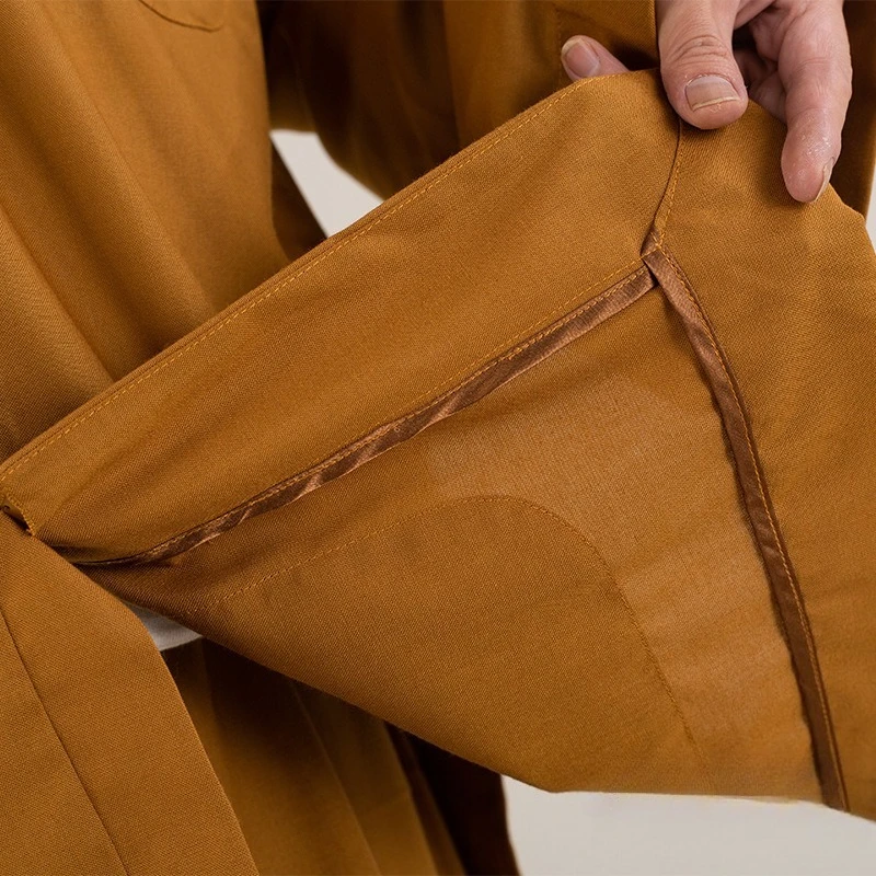 ملابس الراهب الصينية التقليدية عالية الجودة أردية طويلة للبوذية ملابس بوذية للبالغين الرجال ثوب التأمل Haiqing #3