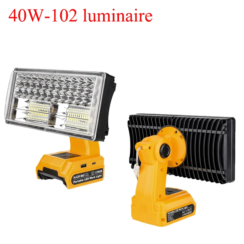 

50W Portable Wireless LED Worklight with USB Port for Makita/Milwaukee/Dewalt/Bosch/Black&Decker/Craftsman/Ryobi 18V/20V Battery