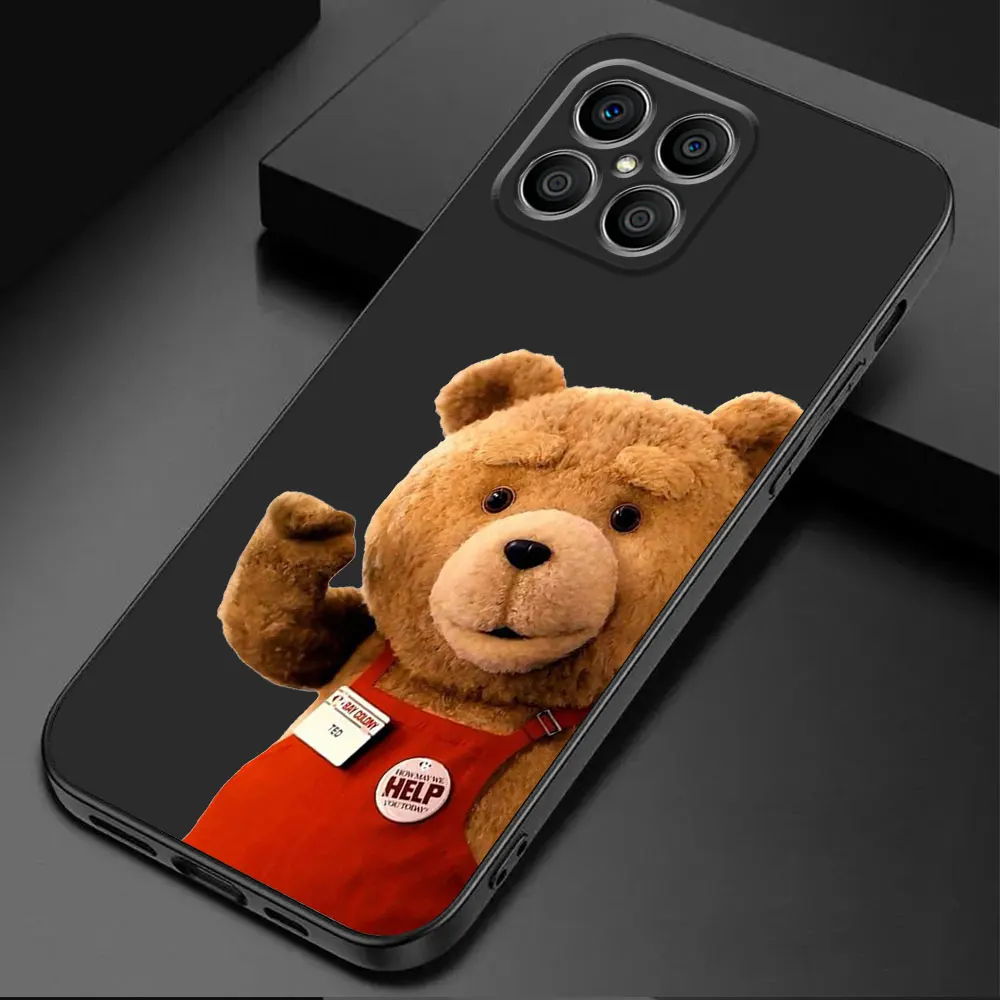 Cartoon Astronaut Bear Capa Shockproof Black Soft Case for Honor X8a X9a X6 90 Pro X6a X7 70 8X Magic5 Lite X8 Magic5 Cover