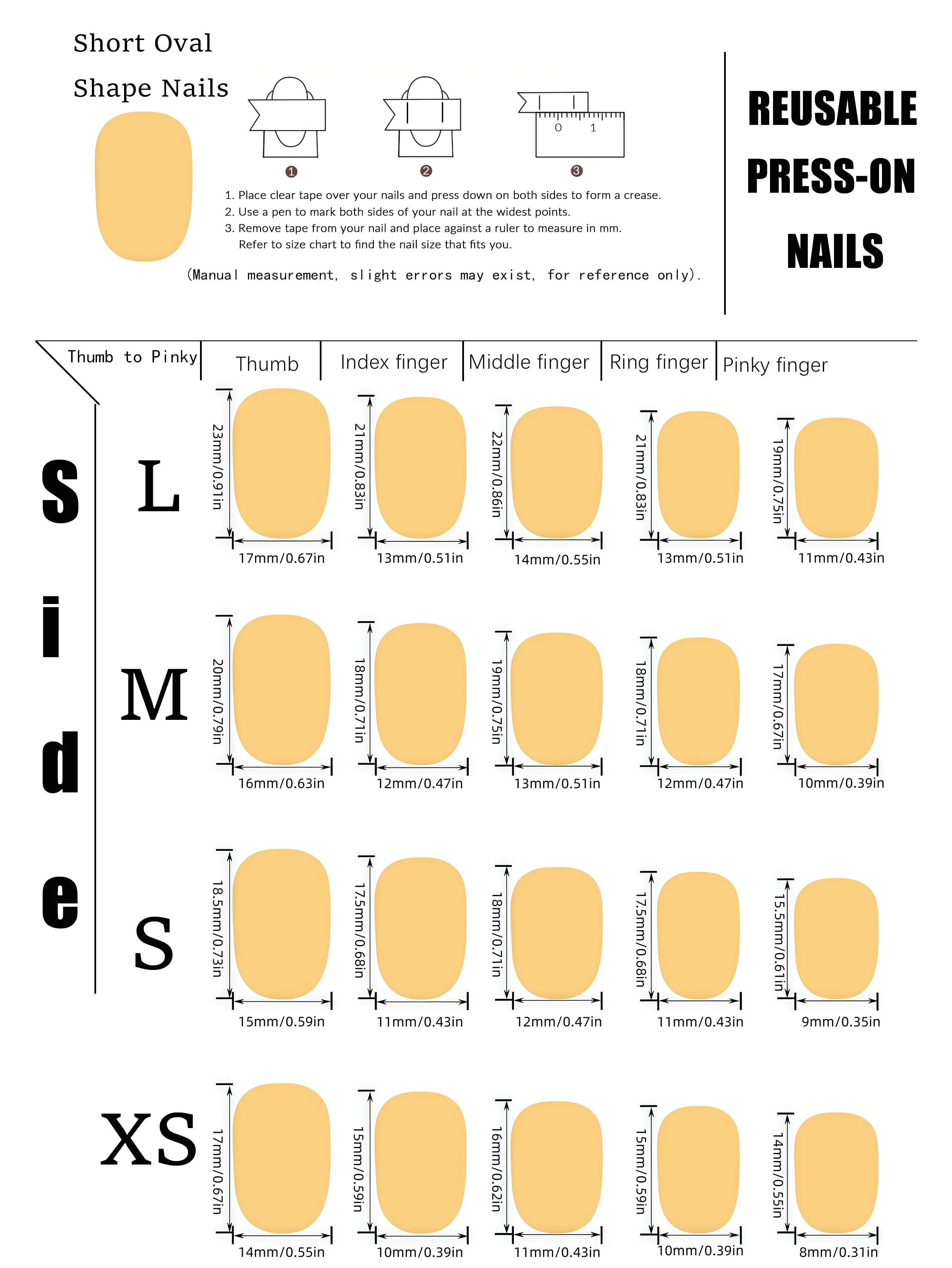 10 Short Oval-Shaped Press-On - Nail Art Oval recension och pris