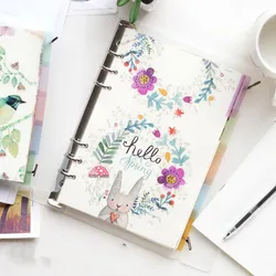 5 adet/takım gevşek yaprak A5 A6 Spiral PP Binder endeksi bölücüler için dizüstü günlüğü DIY aksesuar endeksi gevşek yaprak bloknotlar bağlayıcı