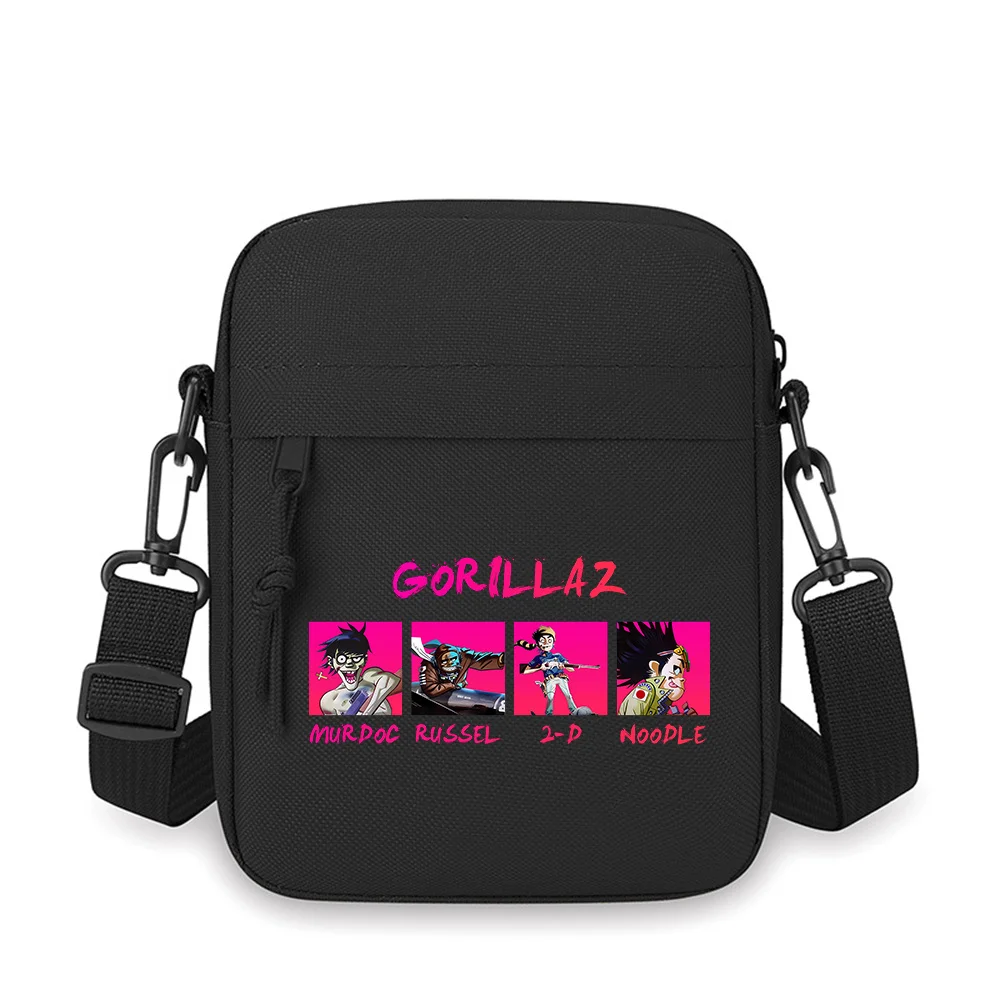 membros-da-banda-fundo-rosa-arte-gorillaz-homens-crossbody-bag-ombro-Unico-mulheres-dos-desenhos-animados-anime-filme-impressao-design-unissex