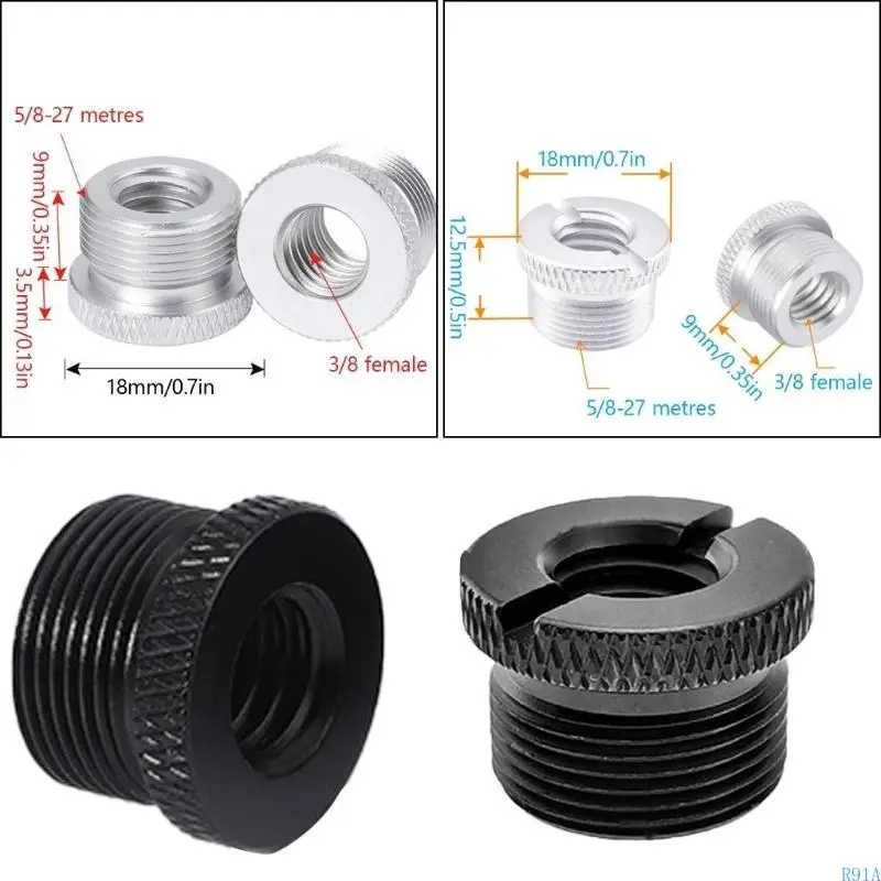 R91A 3/8 "Женский до 5/8" мужской резьбовой сплав алюминиевый сплав для штатива 5/8-27