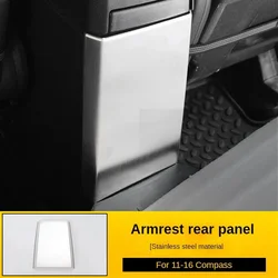 Stainless Steel Interior Steel Armrest Box Rear Panel Cover Trim For Jeep Compass Patriot 2011 2012 2013 2014 2015 2016