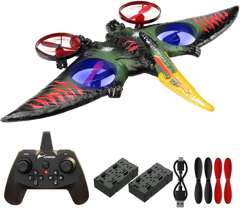 2.4 GHz Pterosaur Dinosaur Remote Controlled Aeroplane Jet Fighter Quadcopter Airplane with 3D Flip Stunt Aeroplane Model Toy RF