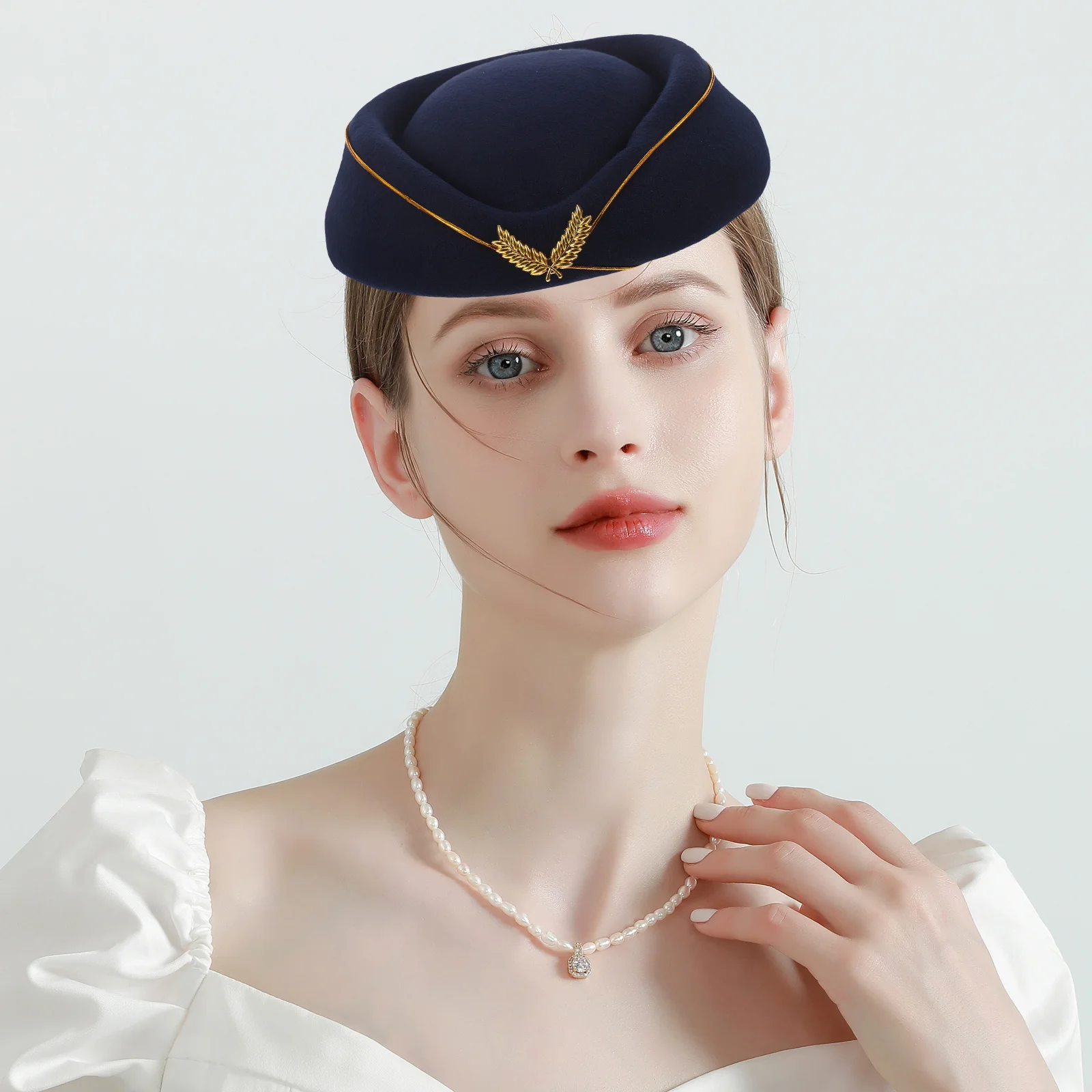 여성 승무원 코스프레용 레트로 여행가방 모양 프로펠러 모자, 팬시 드레스 액세서리, 빈티지 스타일