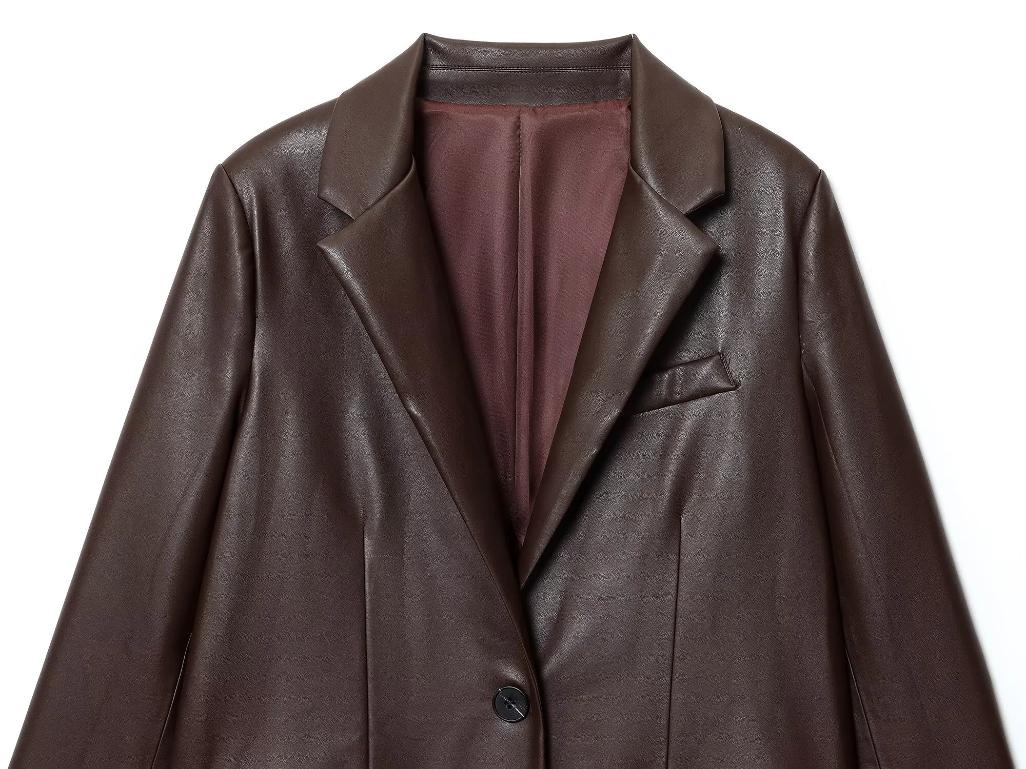 Veste de costume en simili cuir pour femme, rétro, décontractée, mode, tempérament, simple, droite, nouvelle collection automne