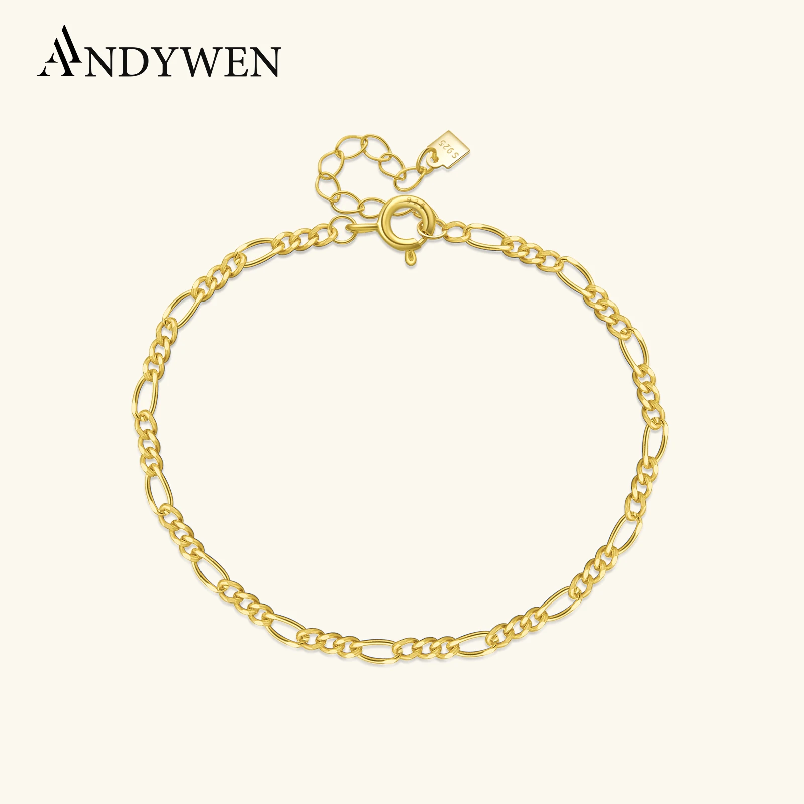 

ANDYWEN браслет-цепочка из стерлингового серебра 925 пробы и браслет 2024, модные роскошные модные ювелирные изделия, женский подарок