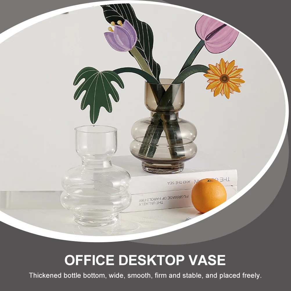 

Glass Flower Vase Nordic Style Thick Bottom Desktop Hydroponic Bottle Simple Home Decoration Hydroponic Vase