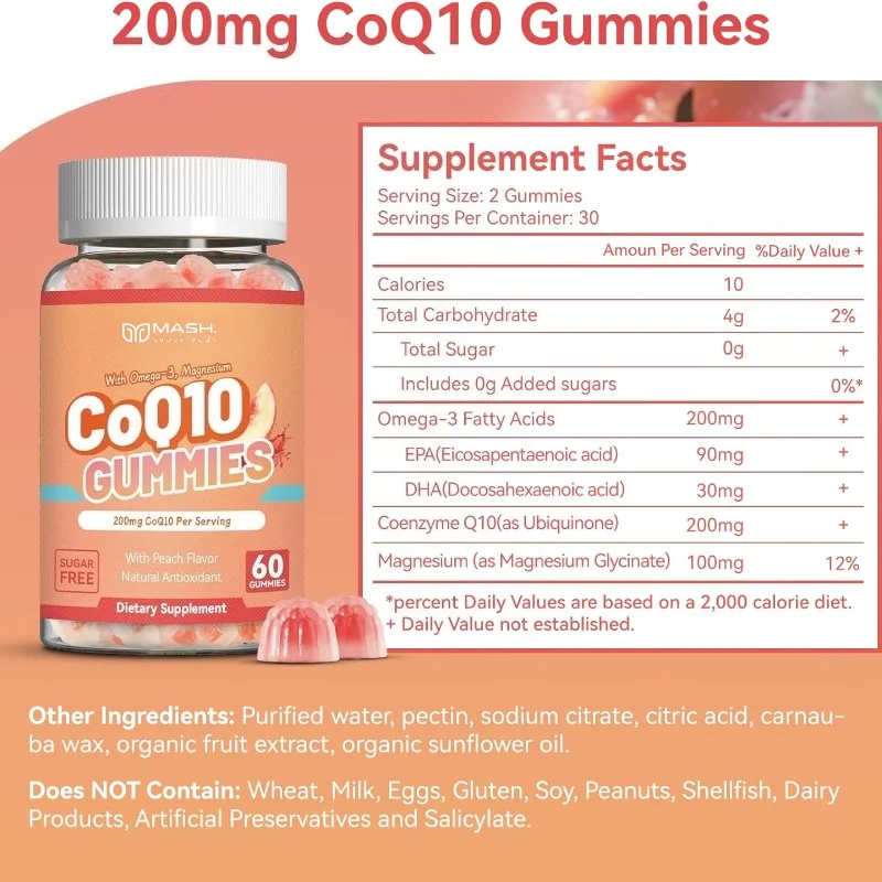 Coq10 200mg Contains 10mg of Vitamin E and Is A Highly Efficient Coenzyme Q10 Supplement That Supports Antioxidant Activity