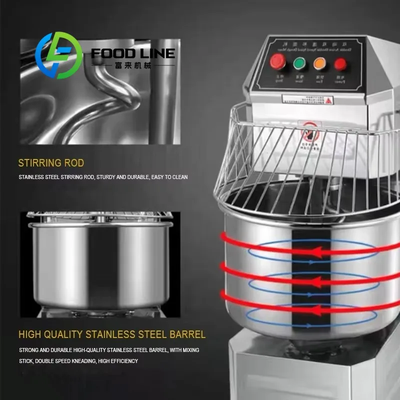 Customized Industrial Bakery Dough Mixer 20L Double Speed Double Action Commercial Dough Mixing Machine Customized