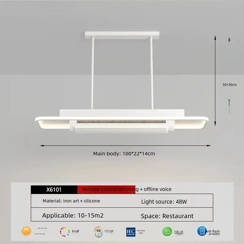 Imagem -05 - Lâmpadas Led Ventilador de Teto com Controle Remoto Espectro Bladesess Moderno Interior Iluminação Sala Quarto Metal Acrílico Novo