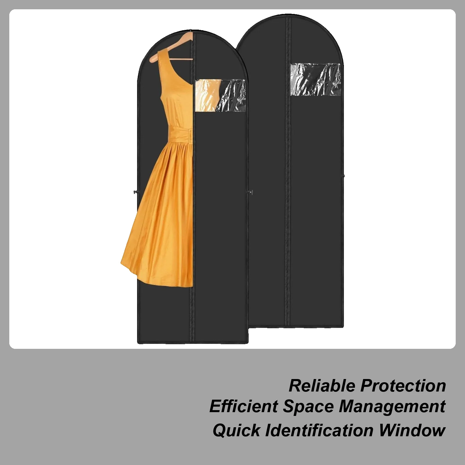 

Long Gown Dress Bag 2-Pieces Tri-Fold Organization Dust Cover Foldable Closet Gown Bags For Men Women Tuxedos Coats Jackets