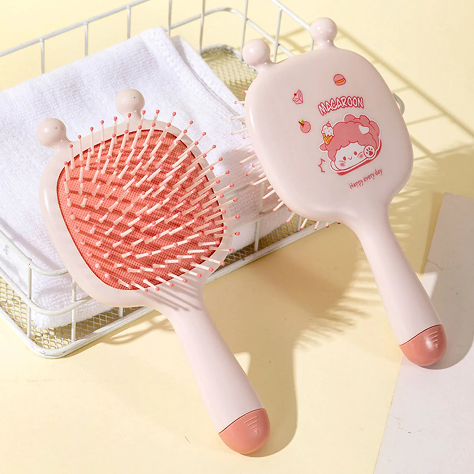 かわいいミニヘアコーム漫画動物柄エアクッションコーム頭皮マッサージ心地よいリラックスエアバッグコームポータブルポケットコーム