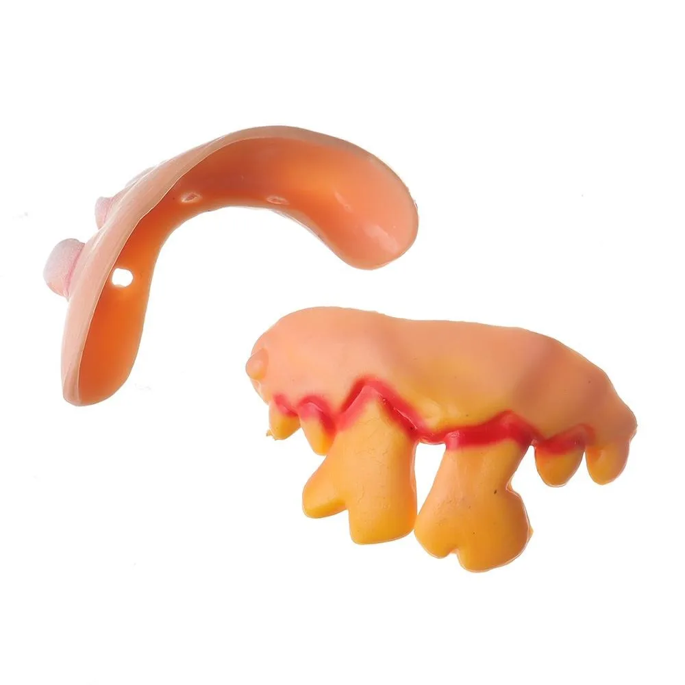 10PCS Kreative Lustige Falsche Zahn Gummi Streich Trick Requisiten Zahn Spielzeug Aprilscherz Witze Spielzeug Zahnersatz Bucktooth Lustige Gadgets